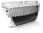 Preview: Sportgrill / Kühlergrill kompatibel mit Audi A3 8P Facelift 08-12 matt Silber in Wabendesign